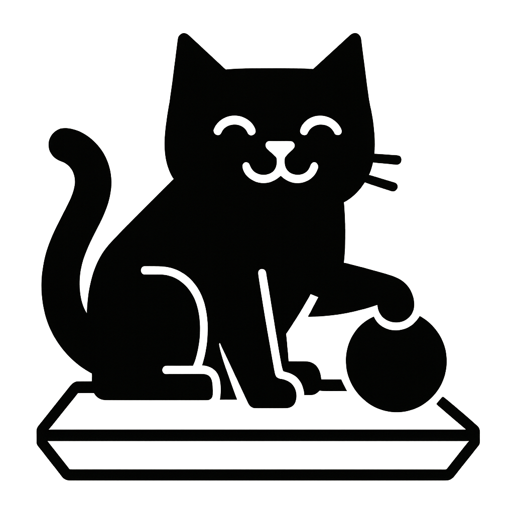 Gatto simpatico in pose diverse - Silhouette Monocromatica Nero