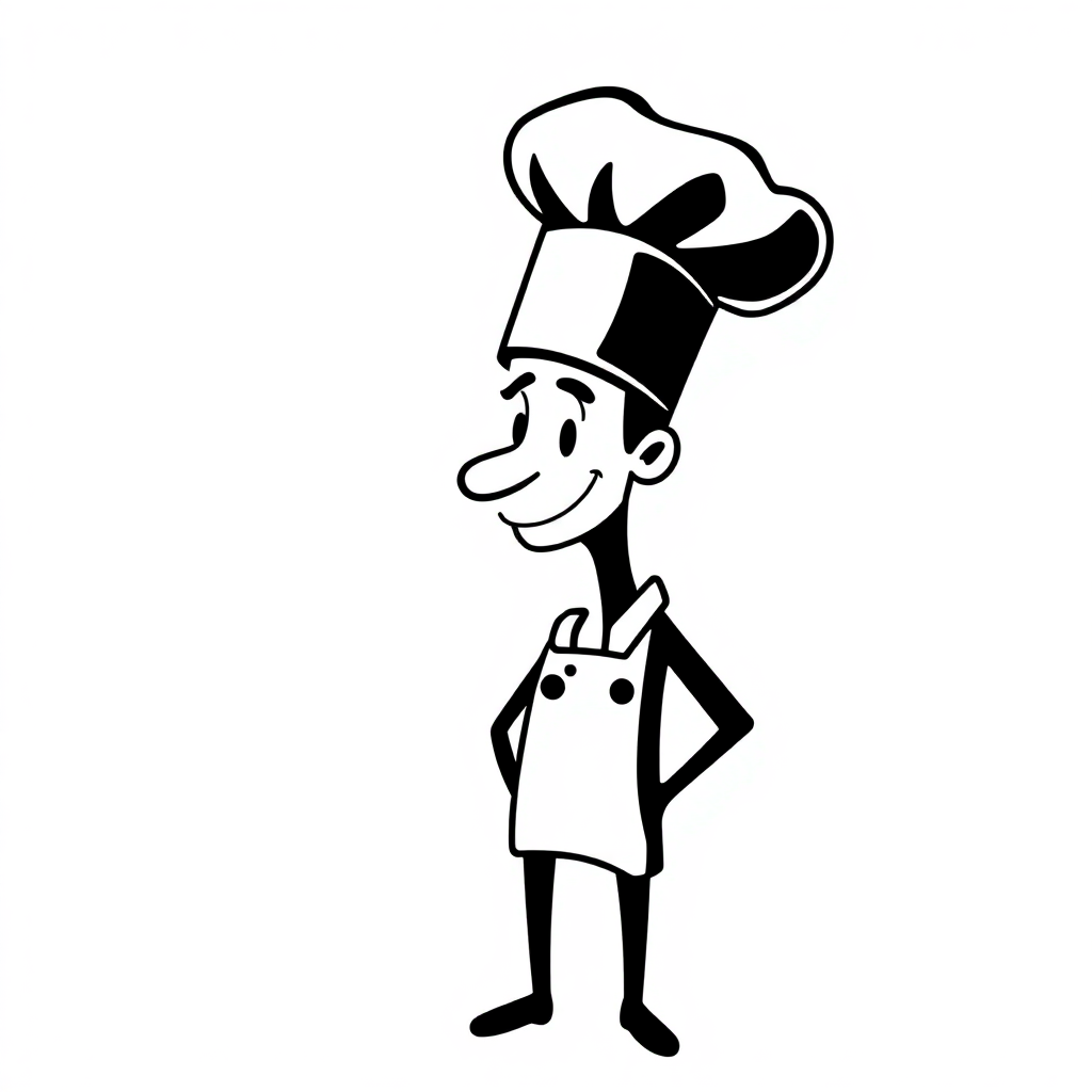 Adesivo Monocromatico Cappello da Chef