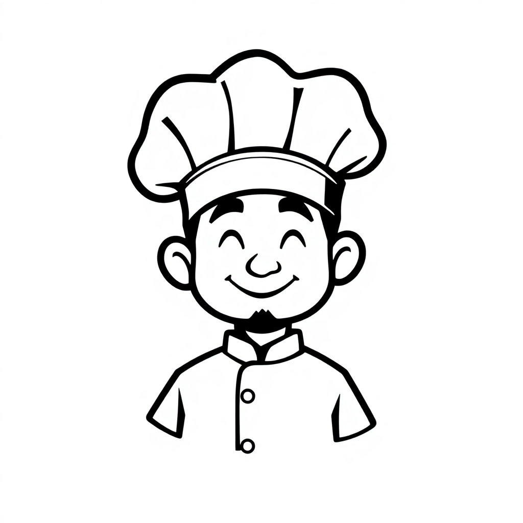 Cappello da Chef Moderno per Adesivi Monocromatici