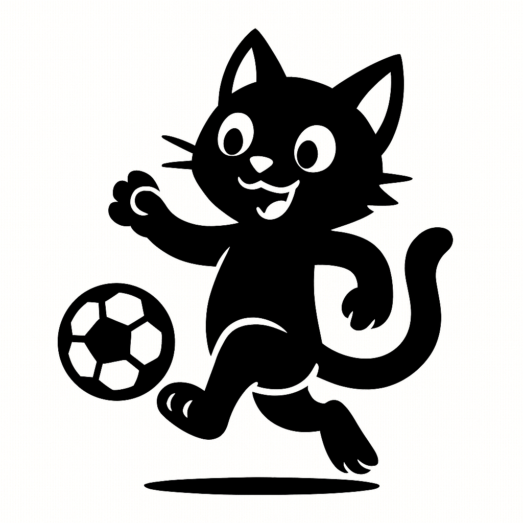 Adesivo Gatto Sportivo che Gioca a Calcio