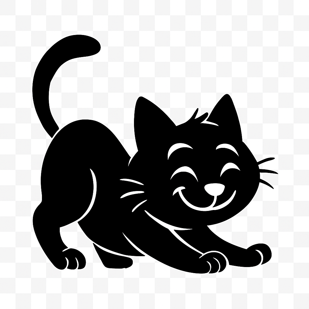 Gatto Stilizzato che si Allunga