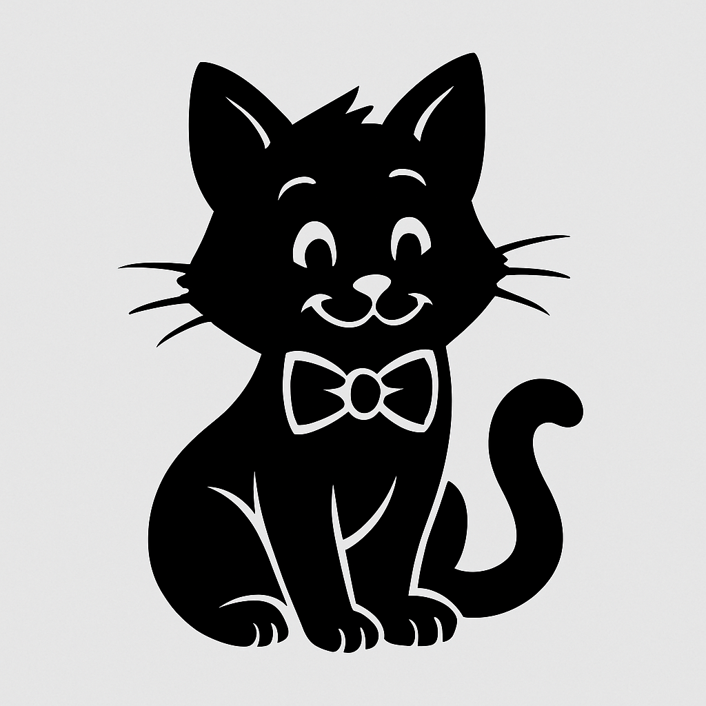 Gatto Seduto con Papillon